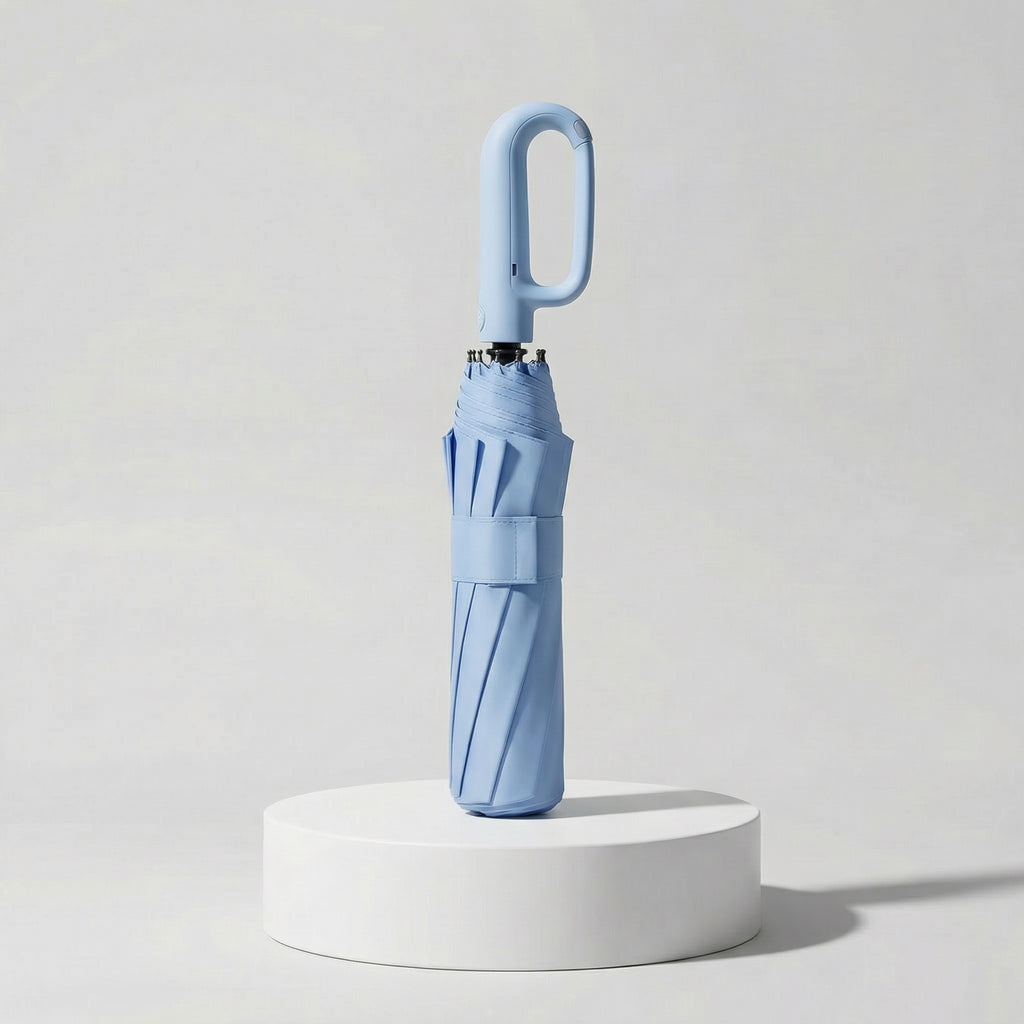 Parapluie Double Pli Automatique – 20 Baleines, Résistant Intempéries, Boucle Anneau, protection anti-UV